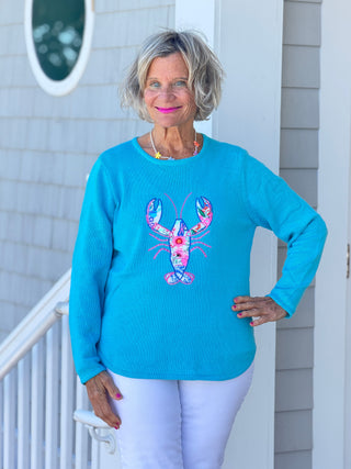 BEACH CLUB AQUA LOBSTER SWEATER Cathys Place
