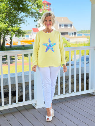 BEACH CLUB YELLOW STARFISH SWEATER LULU-B