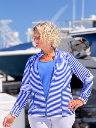 NAUTICAL BLU STRIPED JACKET LULU-B