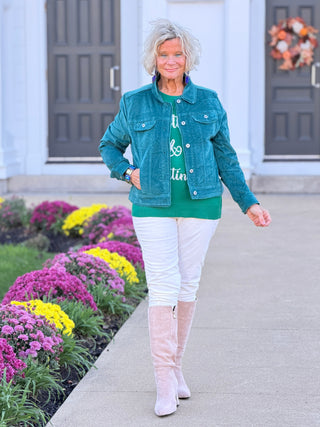 LULU-B EMERALD  VELOUR JACKET LULU-B