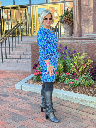 LULU-B Seaport Geo Notch Sleeve Dress