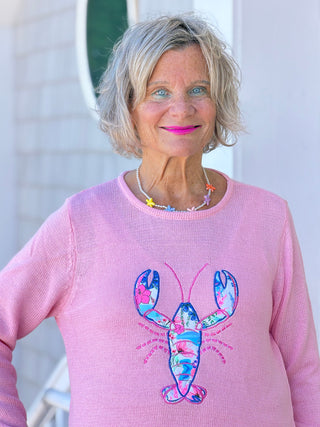 BEACH CLUB PINK LOBSTER SWEATER LULU-B