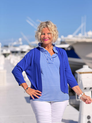 NAUTICAL BLU SLEEVELESS RUFFLE LULU-B