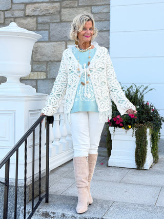 CREAM CROCHET CARDIGAN Cathys Place