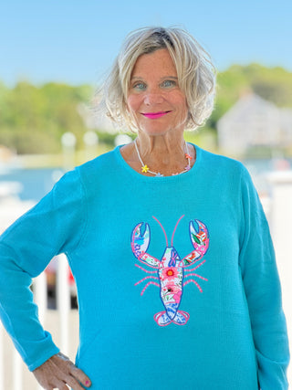 BEACH CLUB AQUA LOBSTER SWEATER Cathys Place