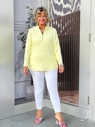 LULU-B SUNSHINE YELLOW HALF ZIPPER