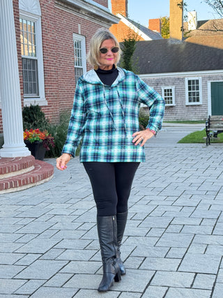GREEN PLAID HOODIE