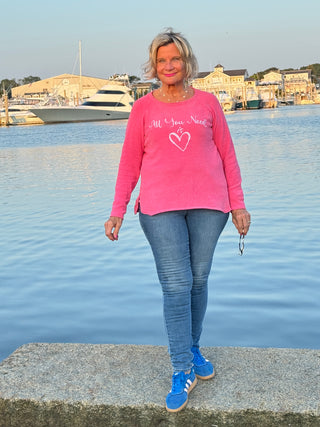 PINK ALL YOU NEED IS LOVE SWEATER