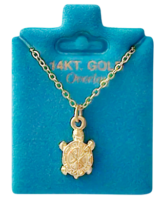 Made In USA Mini Turtle Necklace Gold or Silver