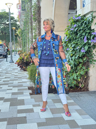 AFTERNOON NAVY LACE JACKET