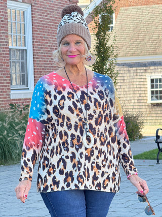 POLB Italian Cozy Leopard Sweater One Size Cathys Place