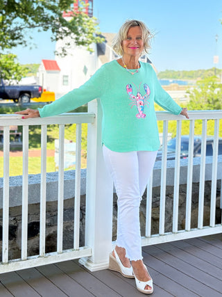 BEACH CLUB SEAFOAM LOBSTER SWEATER Cathys Place