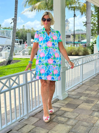 SEASHELL BEACH COLLAR DRESS - Cathys Place