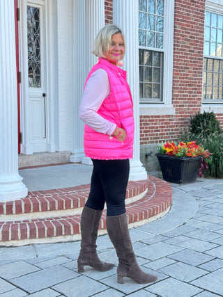 LULU-B PINK SHORT PUFFER VEST