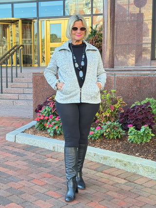 STYLING TWEED FULL ZIPPER JACKET