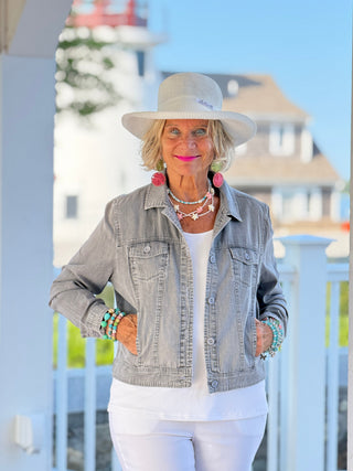 LULU B BLACK CHAMBRAY LINEN JACKET LULU-B