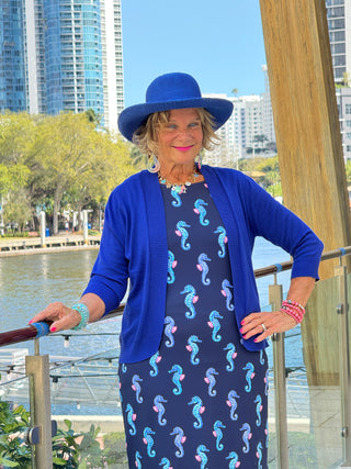LULU B MIDNIGHT REEF MIDI SHIFT MAXI DRESS