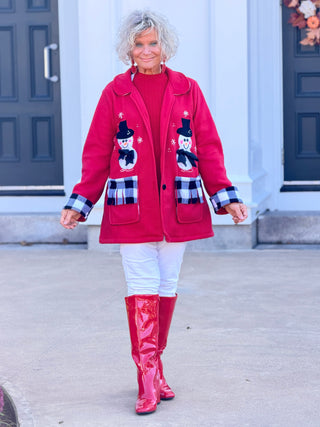 SNOWMAN HOUNDSTOOTH BLAZER Cathys Place