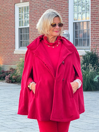RED Womens Cape Poncho Coat