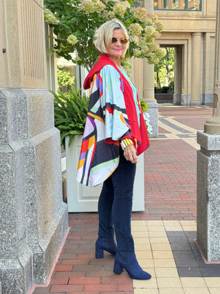 Red fashion Travel Reversible Rain Cape