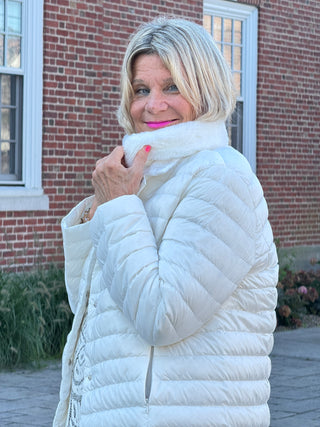 LULU-B IVORY FAUX FUR JACKET