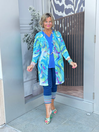 LULU-B DENIM PALM TREE PANT