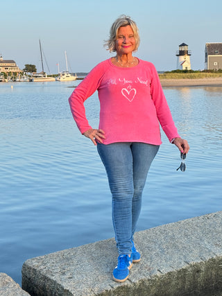 PINK ALL YOU NEED IS LOVE SWEATER