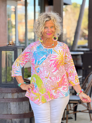 TROPICALRESORT ROUND ASYMMETRIC TOP LULU-B