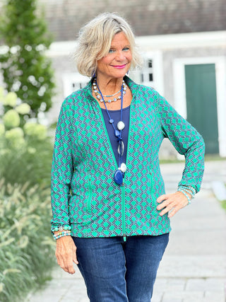 LULU B GREEN FULL ZIPPER JACKET LULU-B