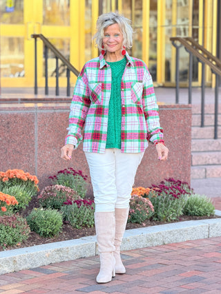 St. Patrick’s Day Green Plaid Cozy Shirt Jacket Shacket Lovesoft