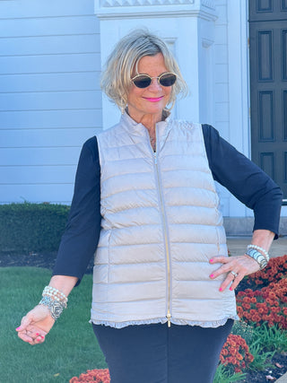 LULU-B SILVER SHORT PUFFER VEST