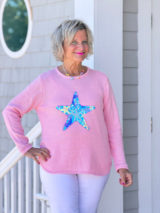 BEACH CLUB PINK STARFISH SWEATER LULU-B