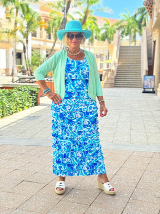 BLUE DREAMING CHA CHA MAXI DRESS