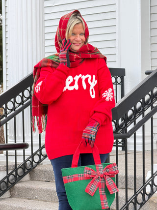 Merry Snowflake Pattern Christmas Turtleneck Sweater Cathys Place