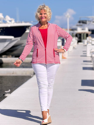 NAUTICAL RED STRIPE JACKET LULU b