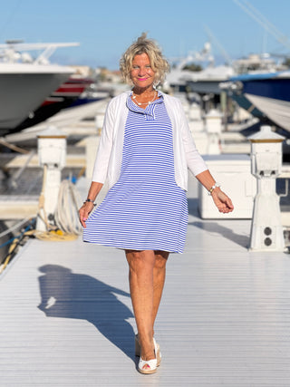 HARBOR BLUE RUFFLE DRESS C