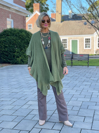 HOLIDAY OLIVE RUFFLE WRAP