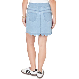 Women's Scalloped Hem Stretch Denim Skort Cathys Place