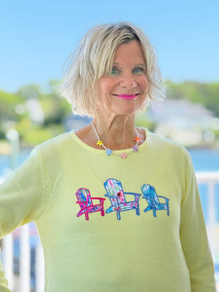 BEACH CLUB YELLOW ADIRONDACK SWEATER LULU-B