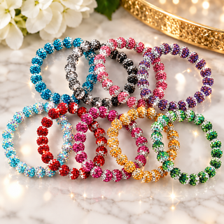 Mixed Color Soft Clay Full Rhinestone Ball Braided Shambhala Bracelet Cathys Place