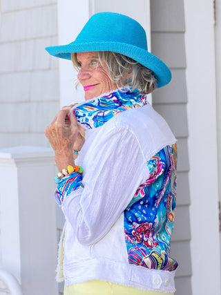 SEASIDE JEWELS LINEN JACKET TANGO MANGO