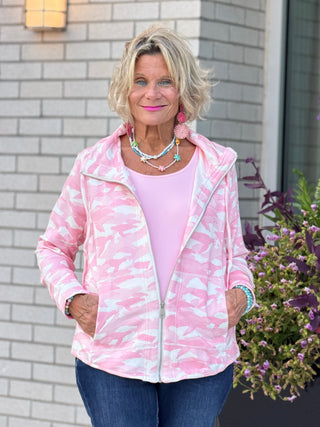 LULU B SCUBA  PINK FULL ZIPPER JACKET LULU-B
