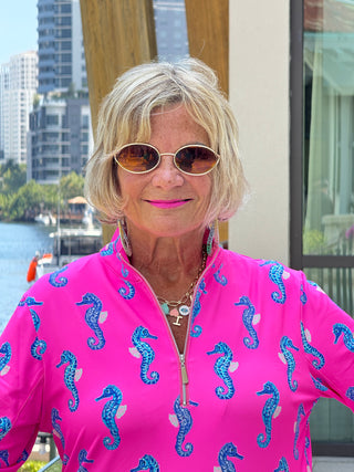 LULU B SEAHORSE BAY ZIPPER TOP