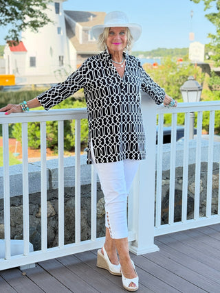 LULU MIDNIGHT TRELLIS TUNIC LULU-B