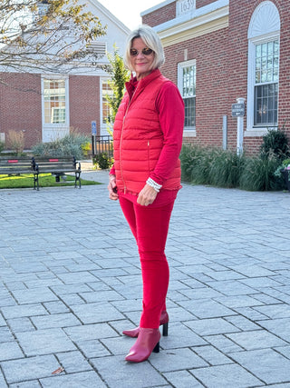LULU-B RED SHORT PUFFER VEST