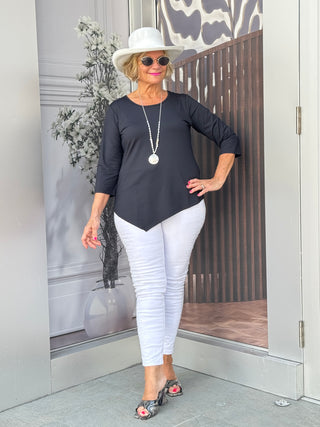 BLACK ASYMMETRIC TOP