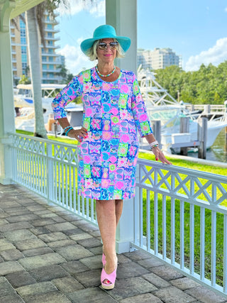 SANDY BEACH COLOR SLEEVE DRESS