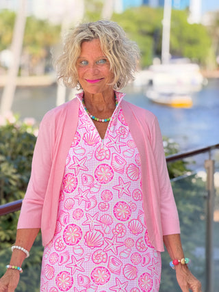 LULU B STARFISH HARBOR HALF ZIPPER MIDDY DRESS LULU-B