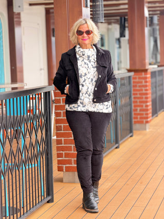 LULU-B BLACK VELOUR JACKET LULU-B
