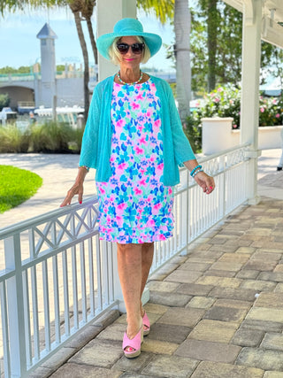 PINK PETALS SHIFT DRESS